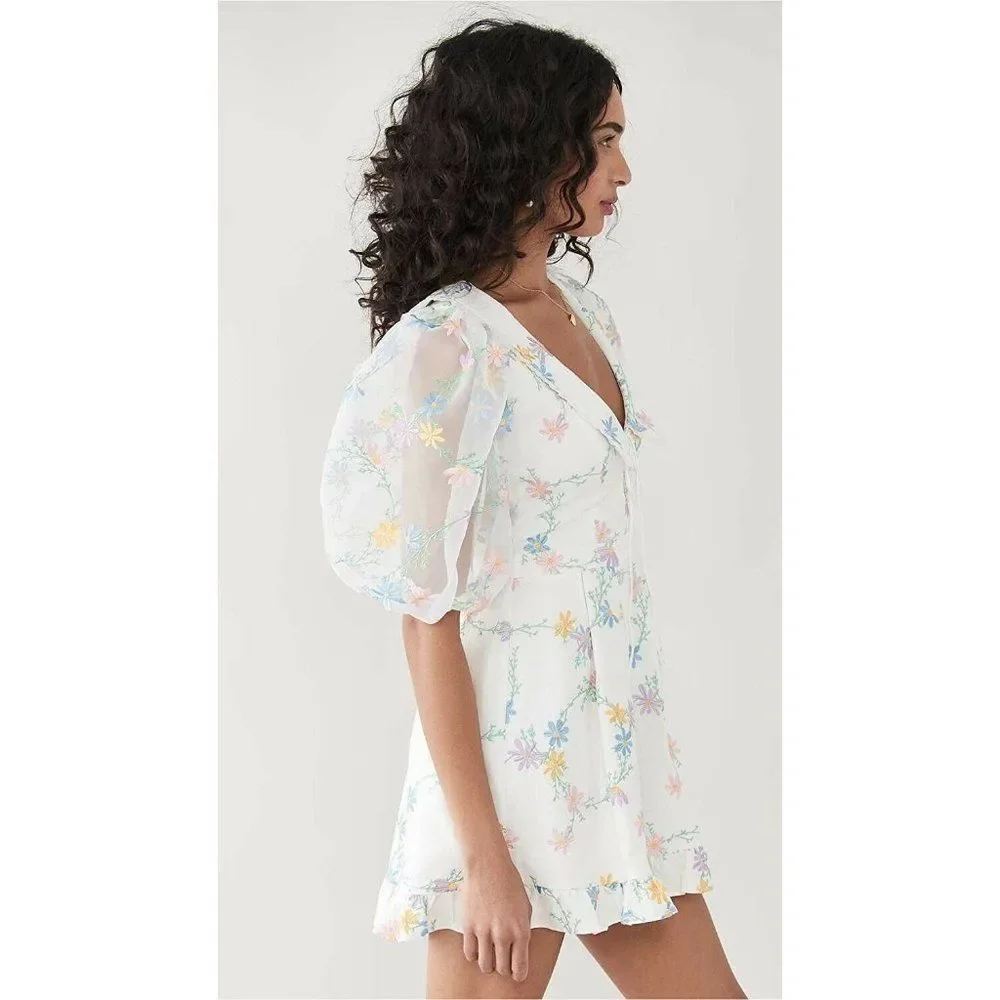 NEW FOR LOVE & LEMONS MAJORIE EMBROIDERED MINI DRESS - Picture 3 of 10